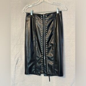 Tripp Black PVC Studded Corset Midi Skirt